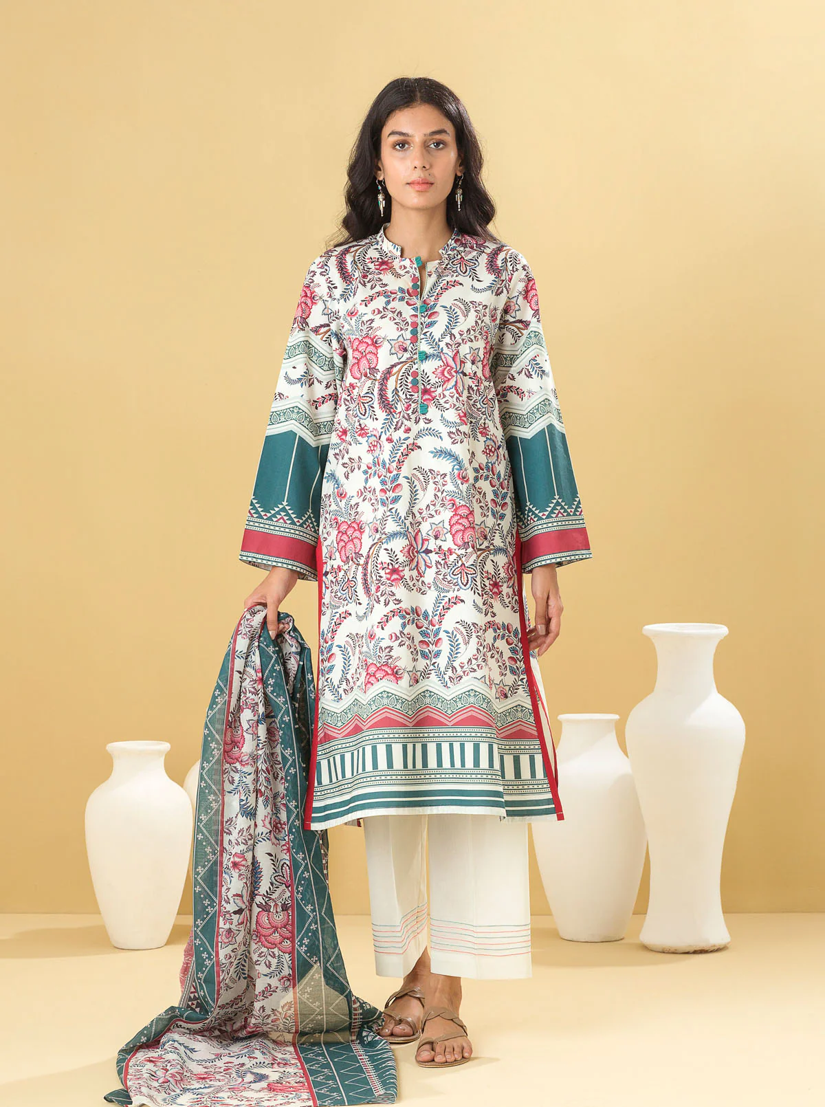2 PIECE - PRINTED LAWN SUIT - CLASSIC CHINTZ - Image 3