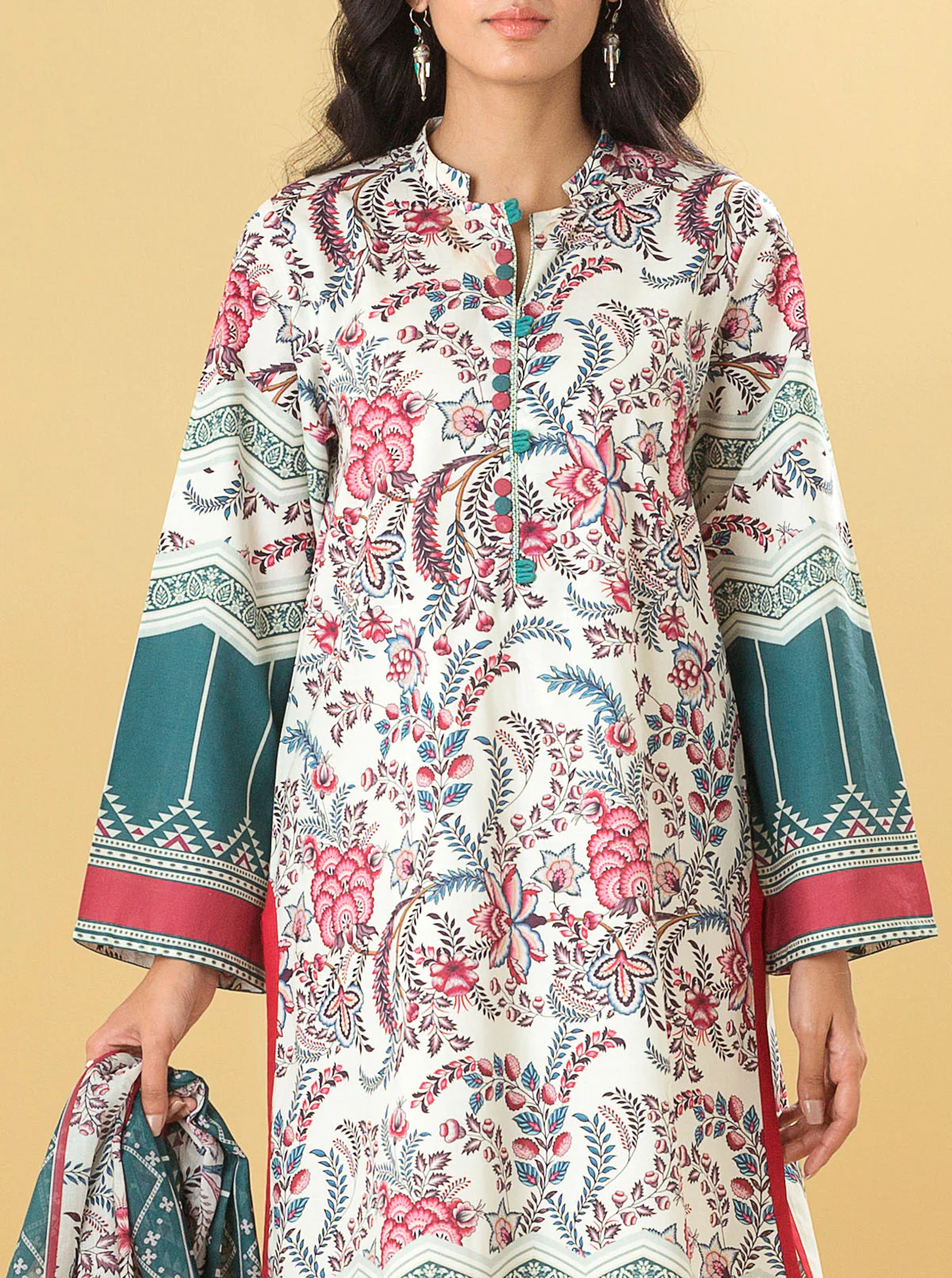 2 PIECE - PRINTED LAWN SUIT - CLASSIC CHINTZ - Image 4