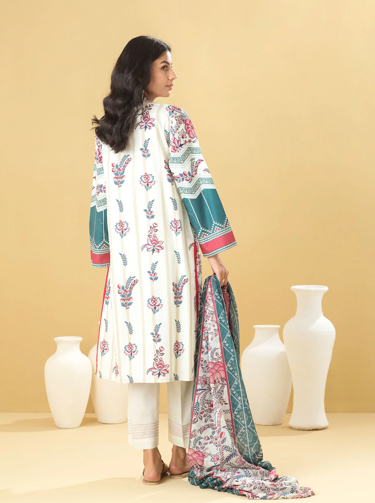 2 PIECE - PRINTED LAWN SUIT - CLASSIC CHINTZ - Image 6