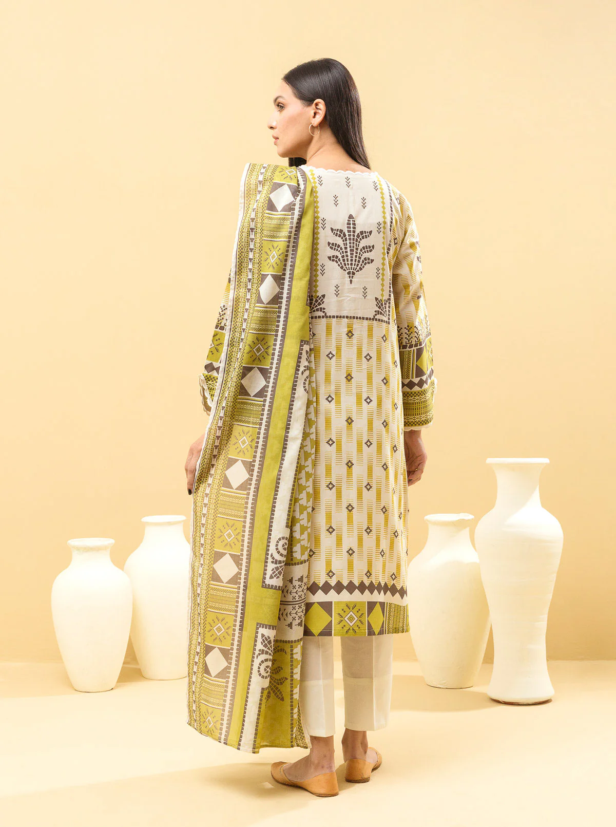 3 PIECE - PRINTED LAWN SUIT - VIRIDESCENT DIVINE - Image 6