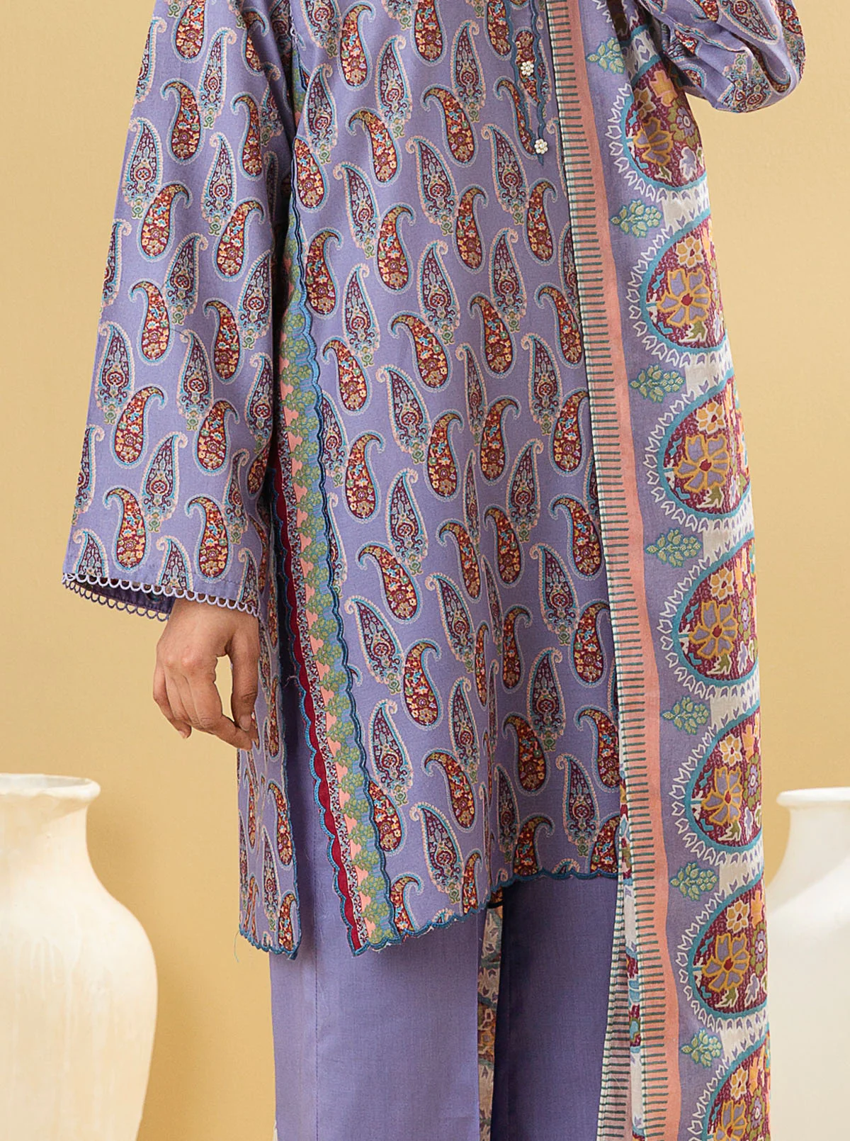 3 PIECE - PRINTED LAWN SUIT - NOSTALGIA - Image 2