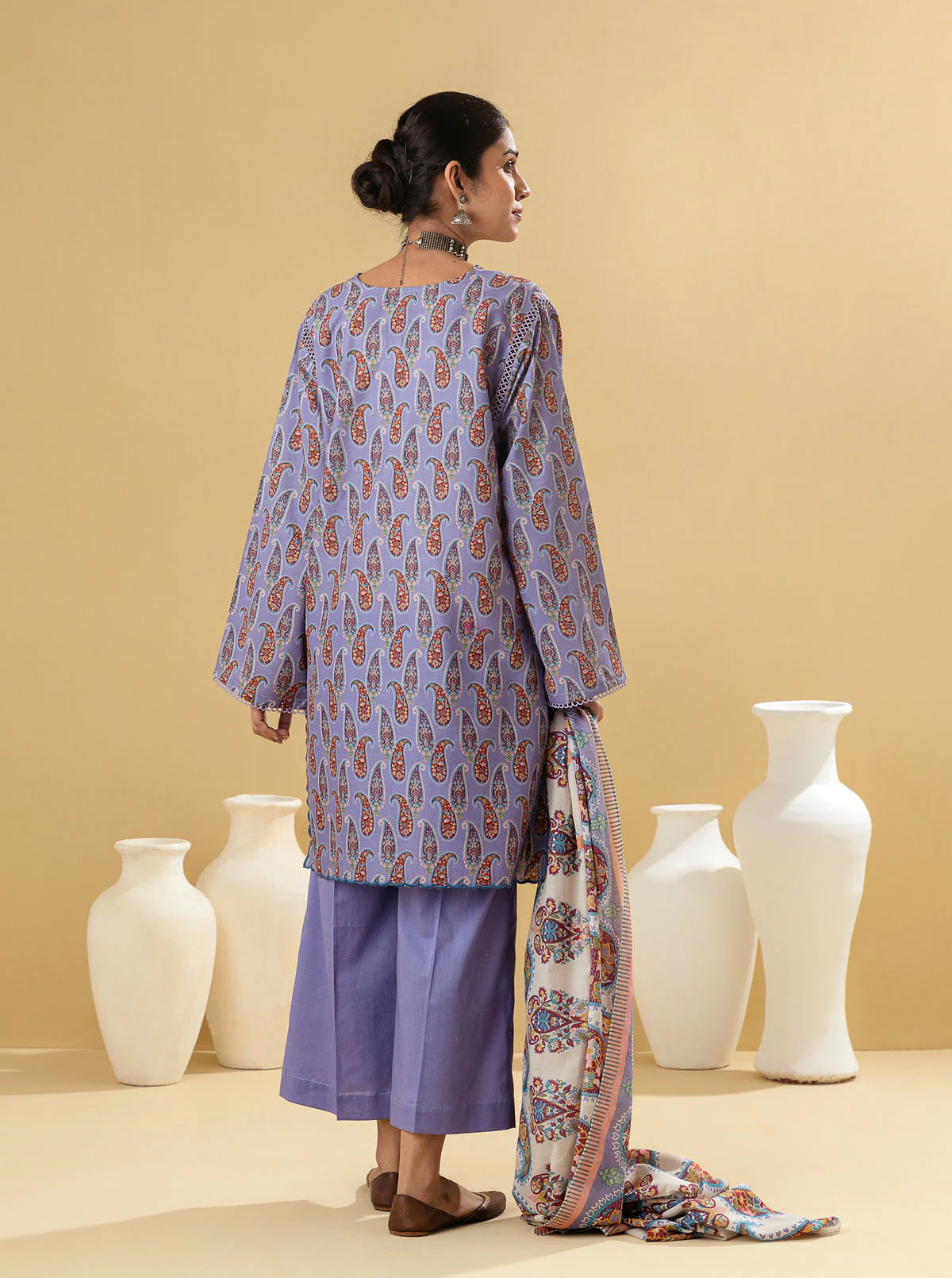 3 PIECE - PRINTED LAWN SUIT - NOSTALGIA - Image 6