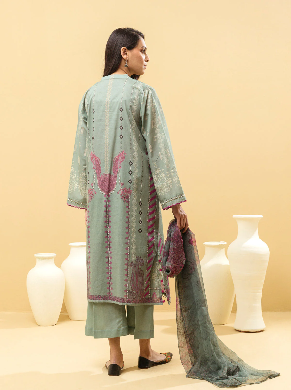 3 PIECE - PRINTED LAWN SUIT - NOUVEAU CHARM - Image 5