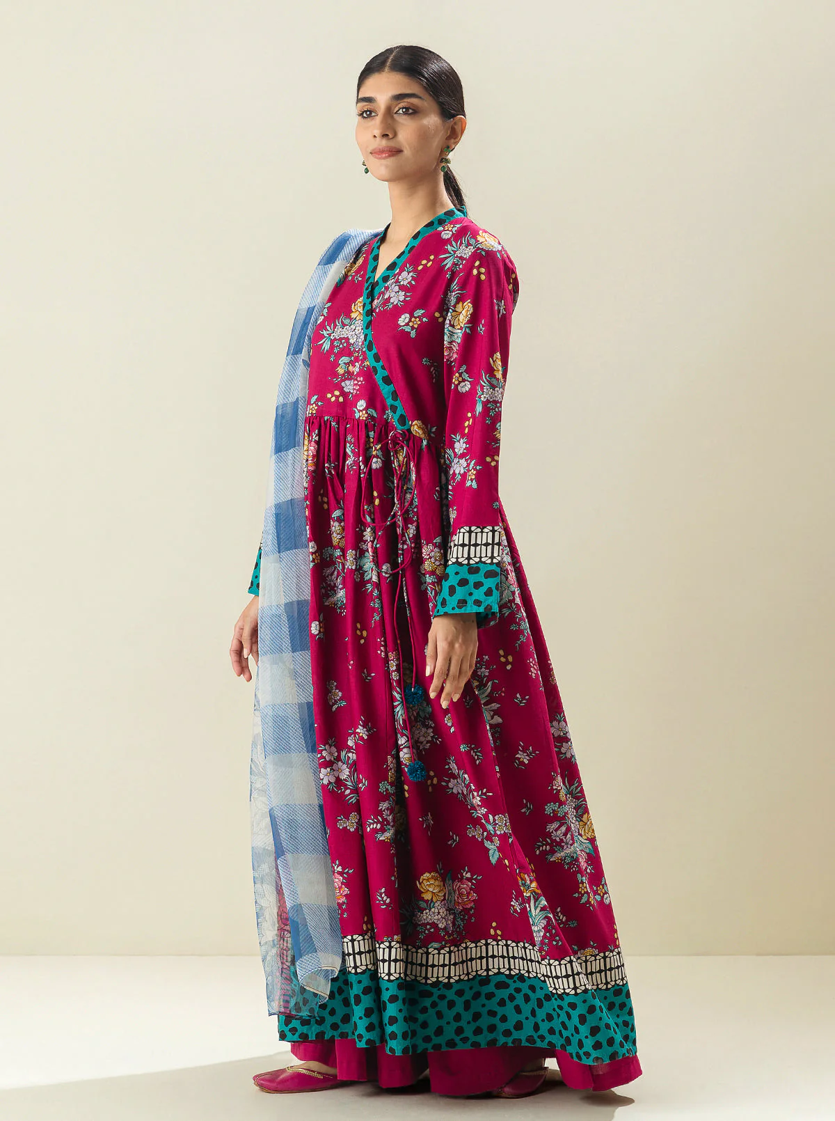 2 PIECE - PRINTED LAWN SUIT - PINK PORCELAIN - Image 2