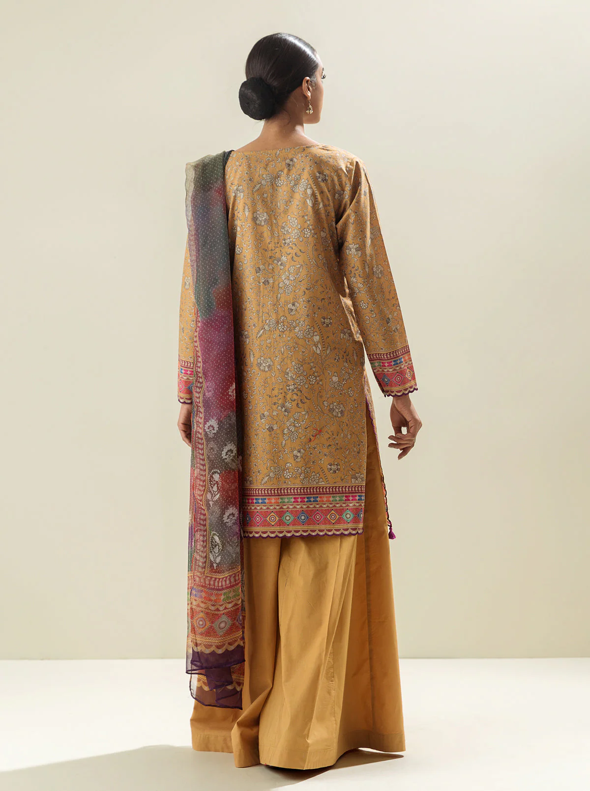 3 PIECE - EMBROIDERED LAWN SUIT - TRIBAL DAWN - Image 4