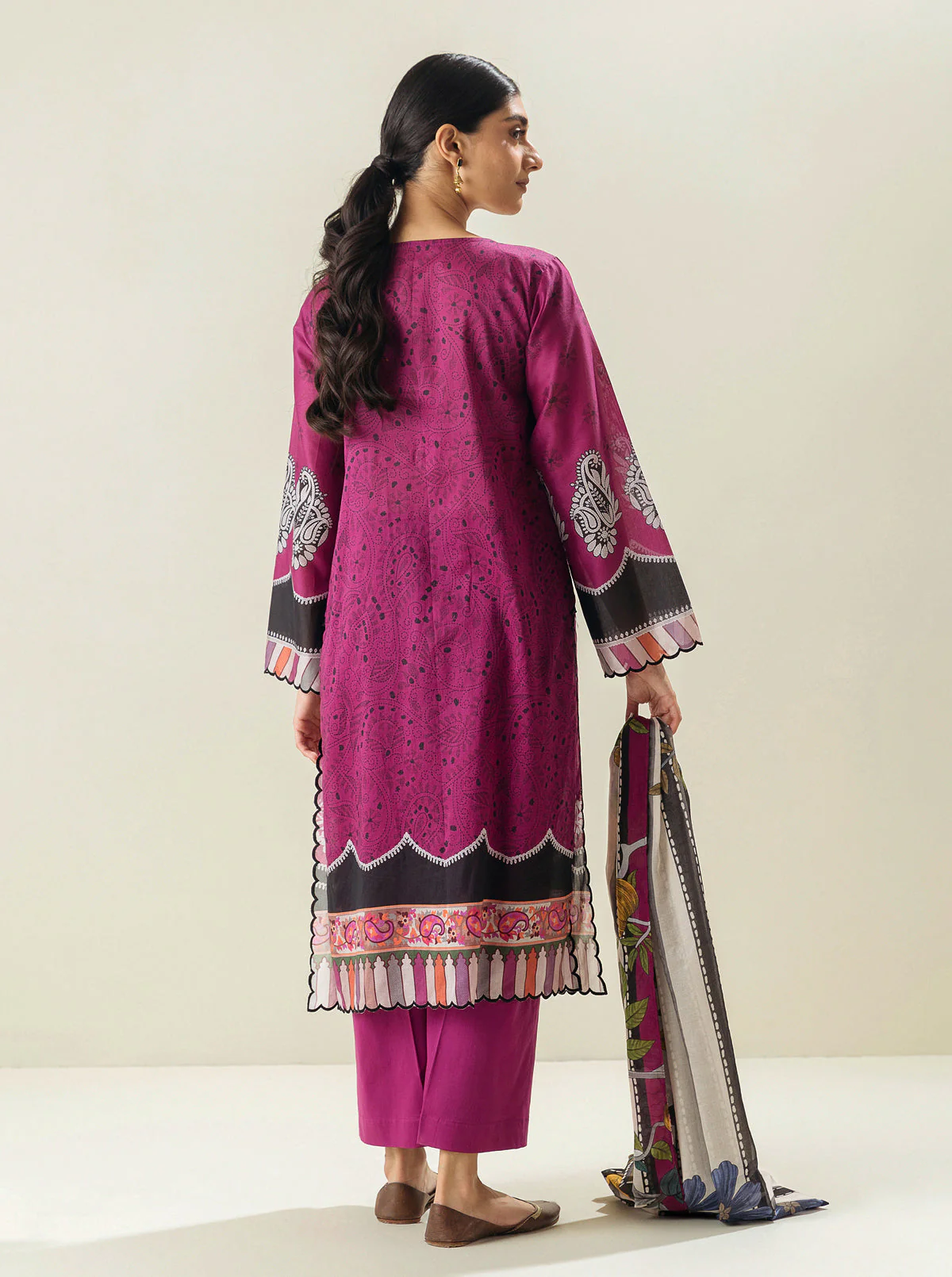 3 PIECE - PRINTED LAWN SUIT - DRAGON FRUIT DREAMS - Image 3