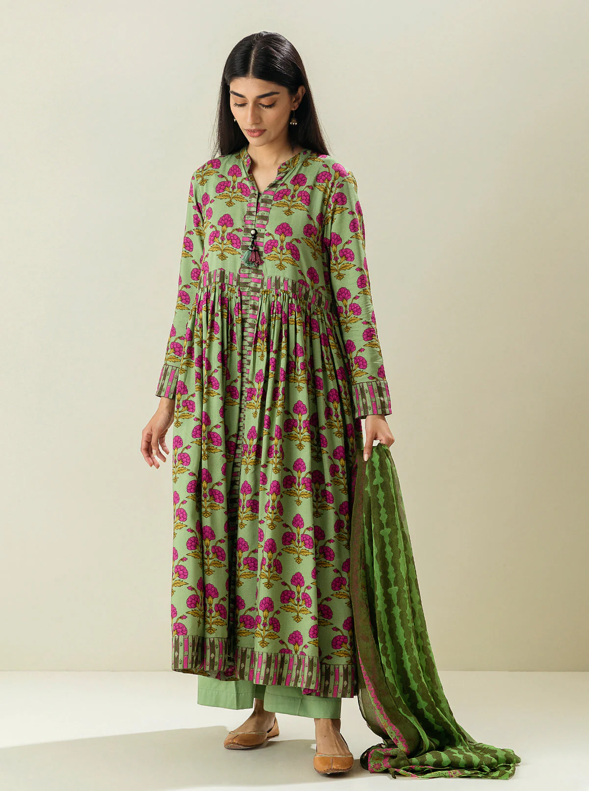 3 PIECE - PRINTED VISCOSE SUIT - PAINTERLY FINNESE - Image 3