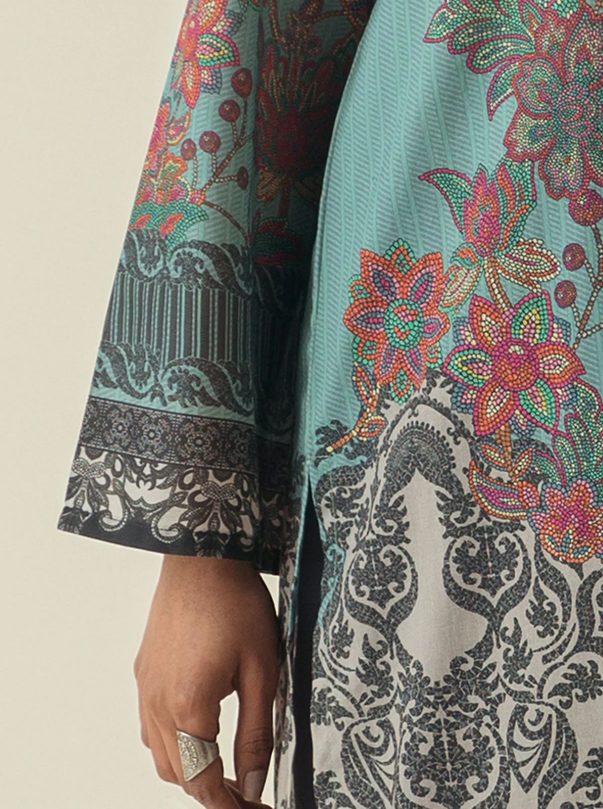 3 PIECE - PRINTED LAWN SUIT - DAZZLING MOSAICS - Image 3