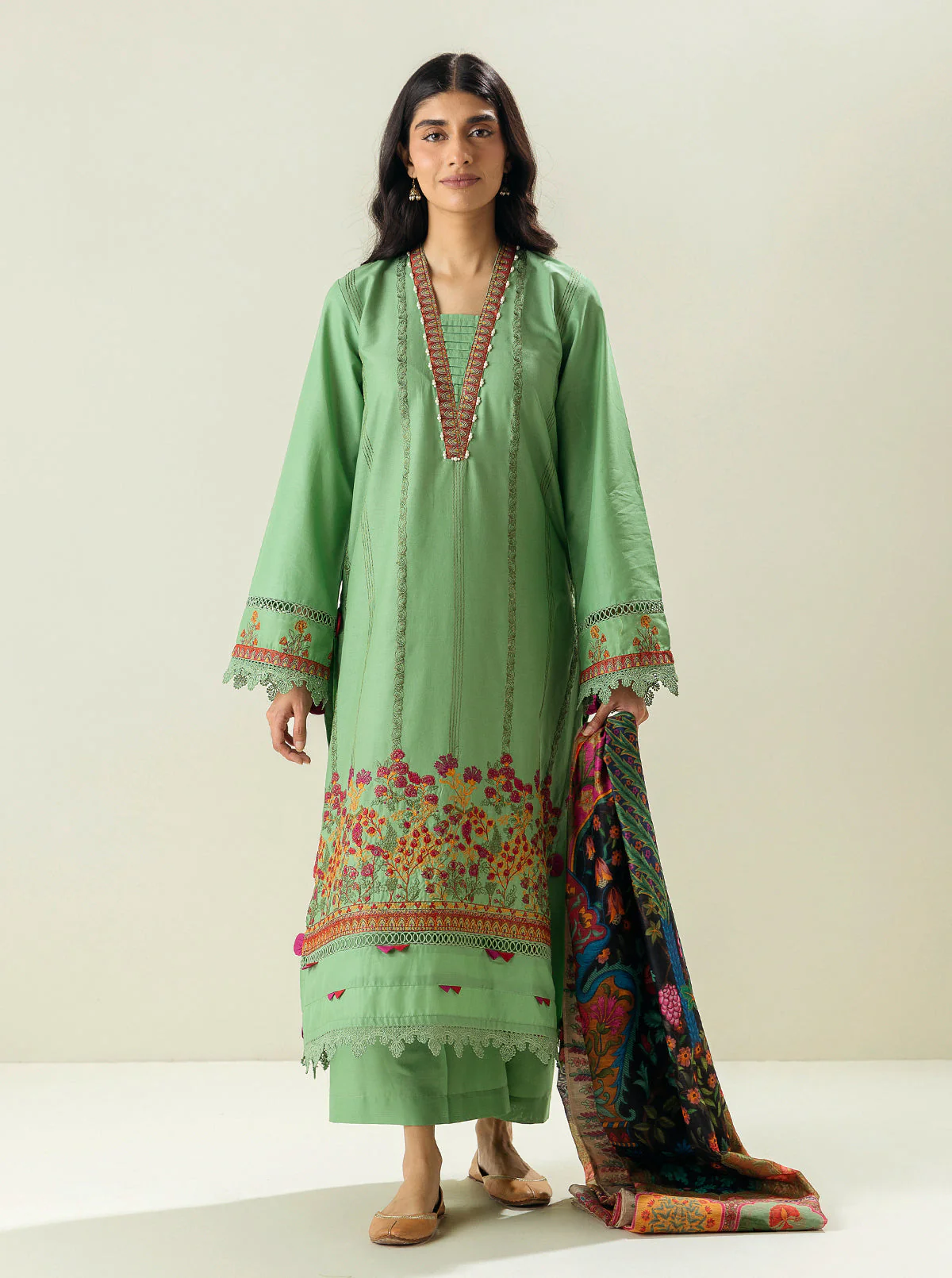 3 PIECE - EMBROIDERED LAWN SUIT - NEW SPRING - Image 2