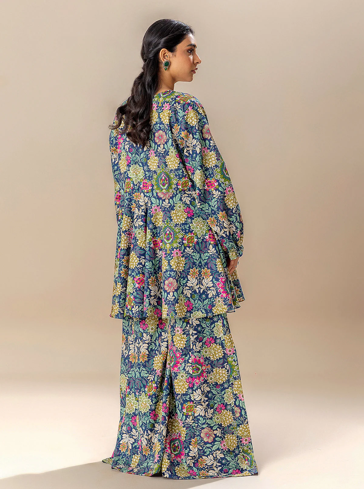 2 PIECE PRINTED LAWN SUIT-VIVID BLOOM (UNSTITCHED) - Image 3