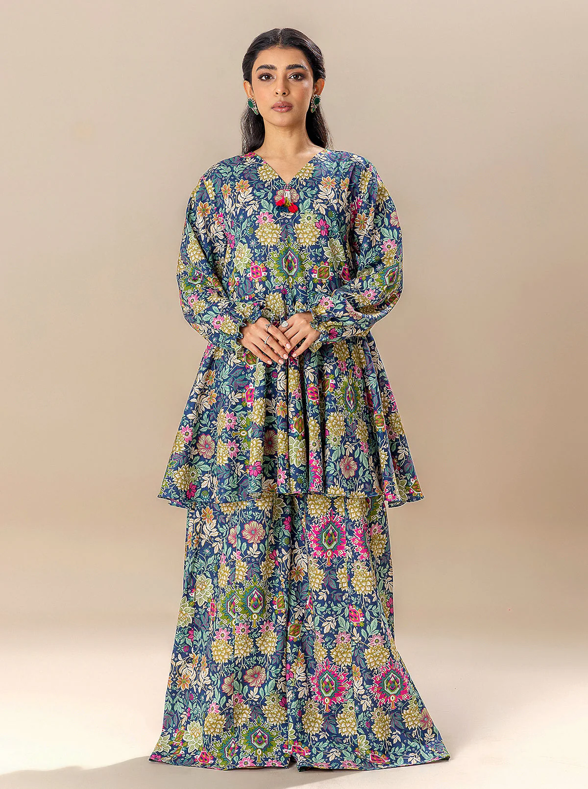 2 PIECE PRINTED LAWN SUIT-VIVID BLOOM (UNSTITCHED) - Image 5