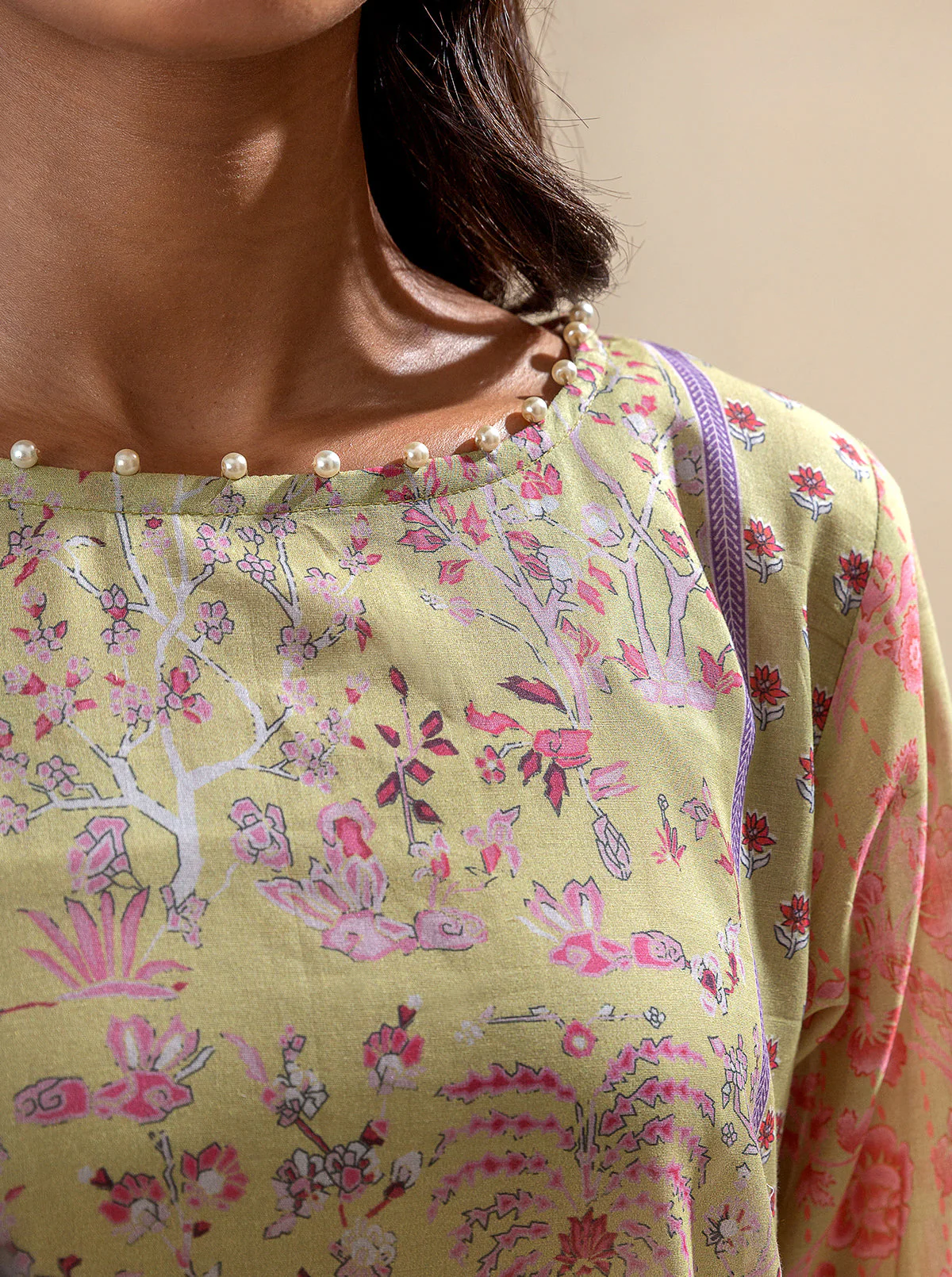 2 PIECE PRINTED LAWN SUIT-VIBRANT BLISS (UNSTITCHED) - Image 3