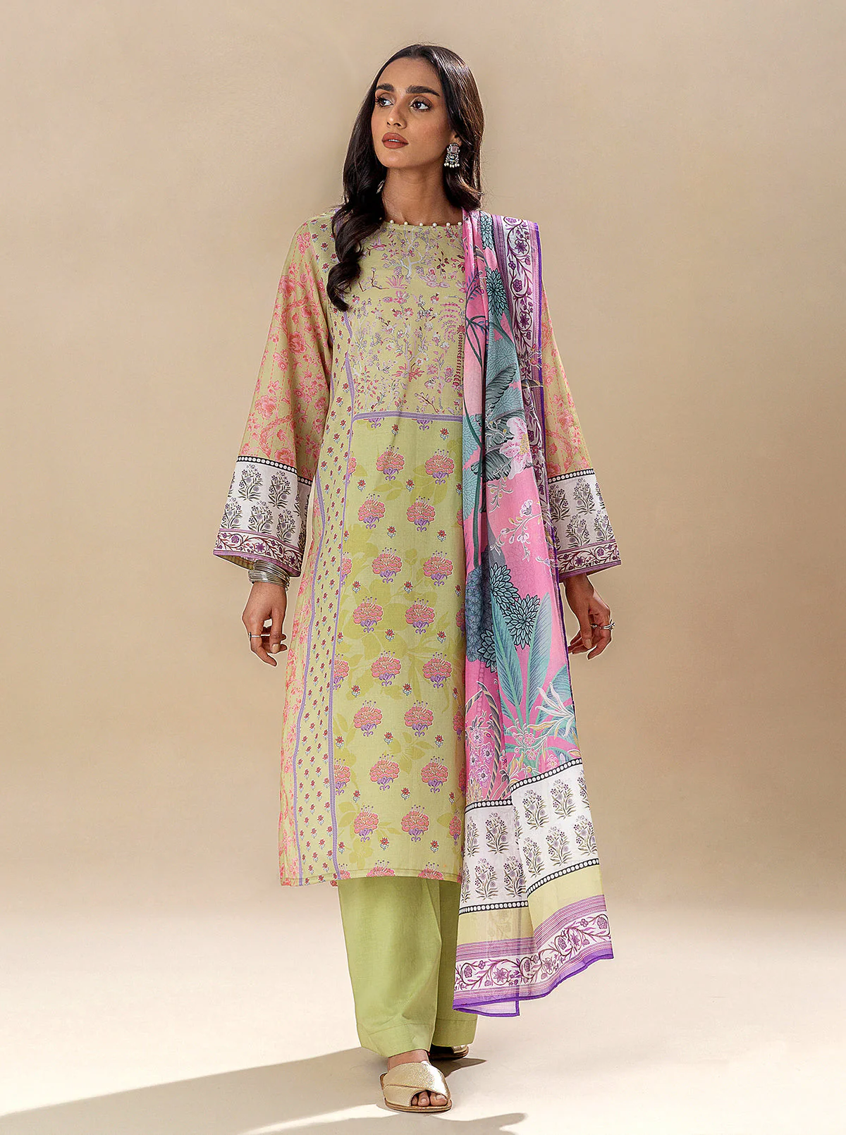2 PIECE PRINTED LAWN SUIT-VIBRANT BLISS (UNSTITCHED) - Image 6
