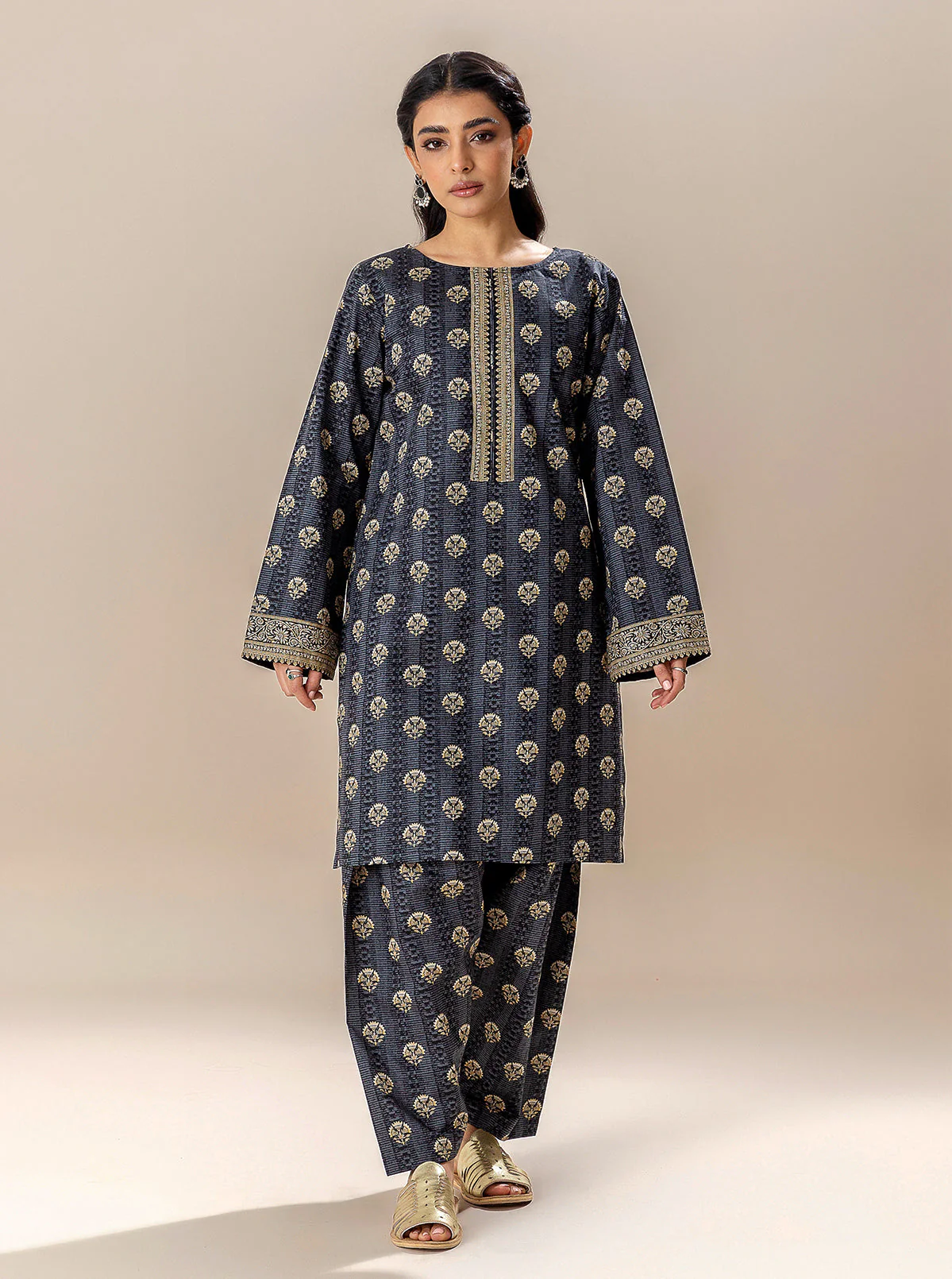 2 PIECE PRINTED LAWN SUIT-COAL SECRET (UNSTITCHED) - Image 5