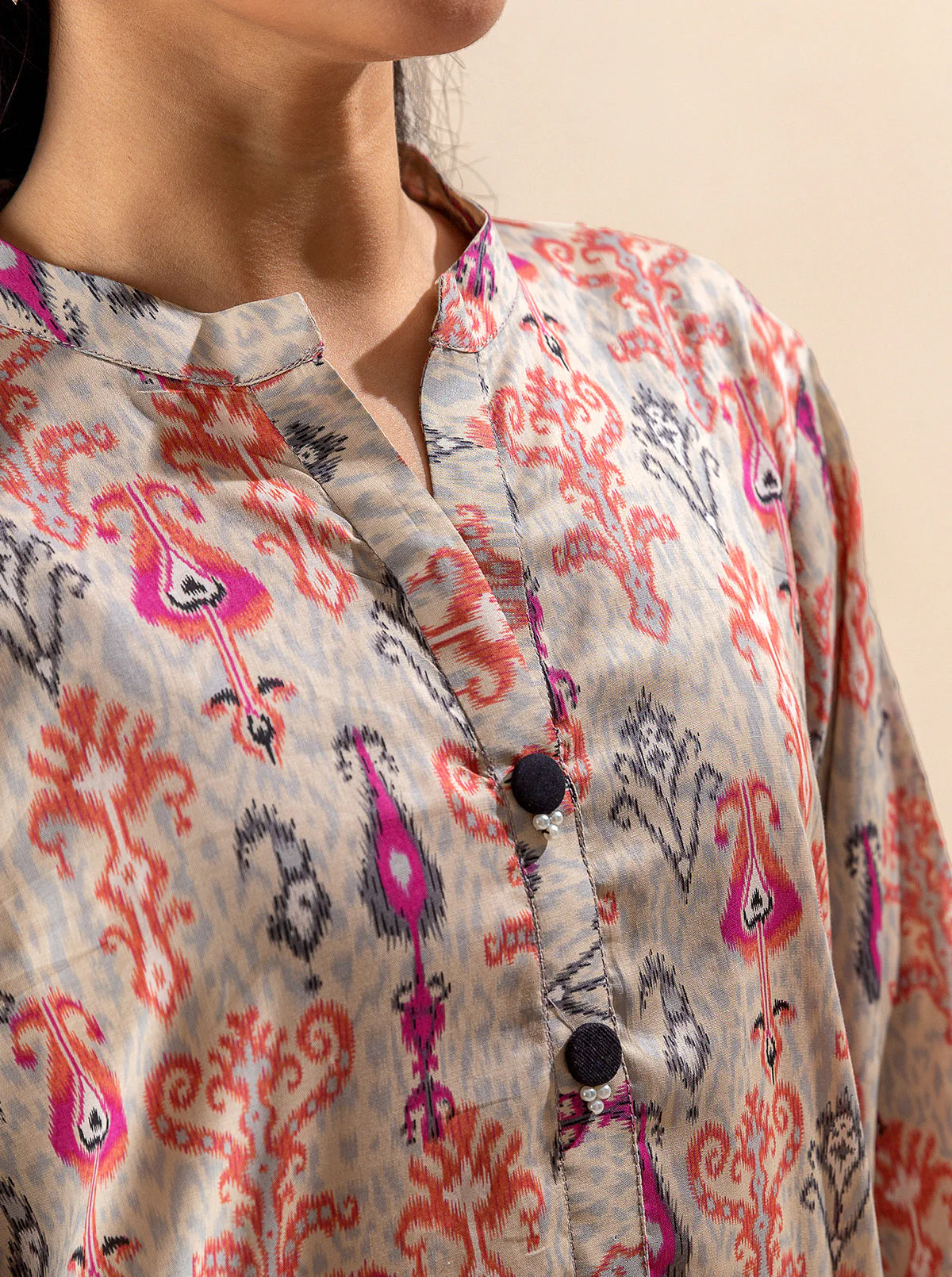 2 PIECE PRINTED LAWN SUIT-SINUOUS SYNC (UNSTITCHED) - Image 2