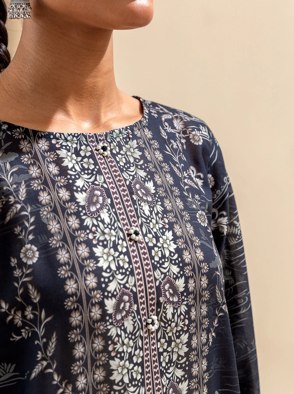 3 PIECE PRINTED LAWN SUIT-EBONY STREAMS (UNSTITCHED) - Image 6