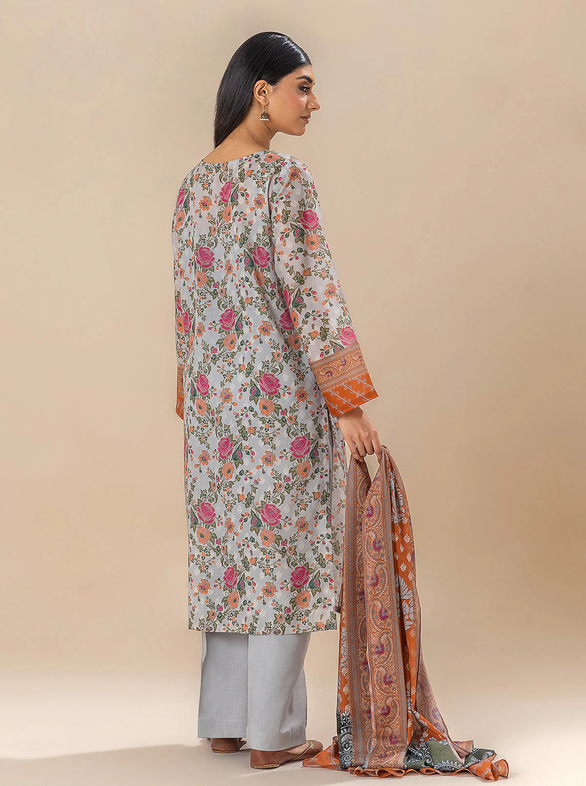 3 PIECE PRINTED LAWN SUIT-EVE GARDEN (UNSTITCHED) - Image 2