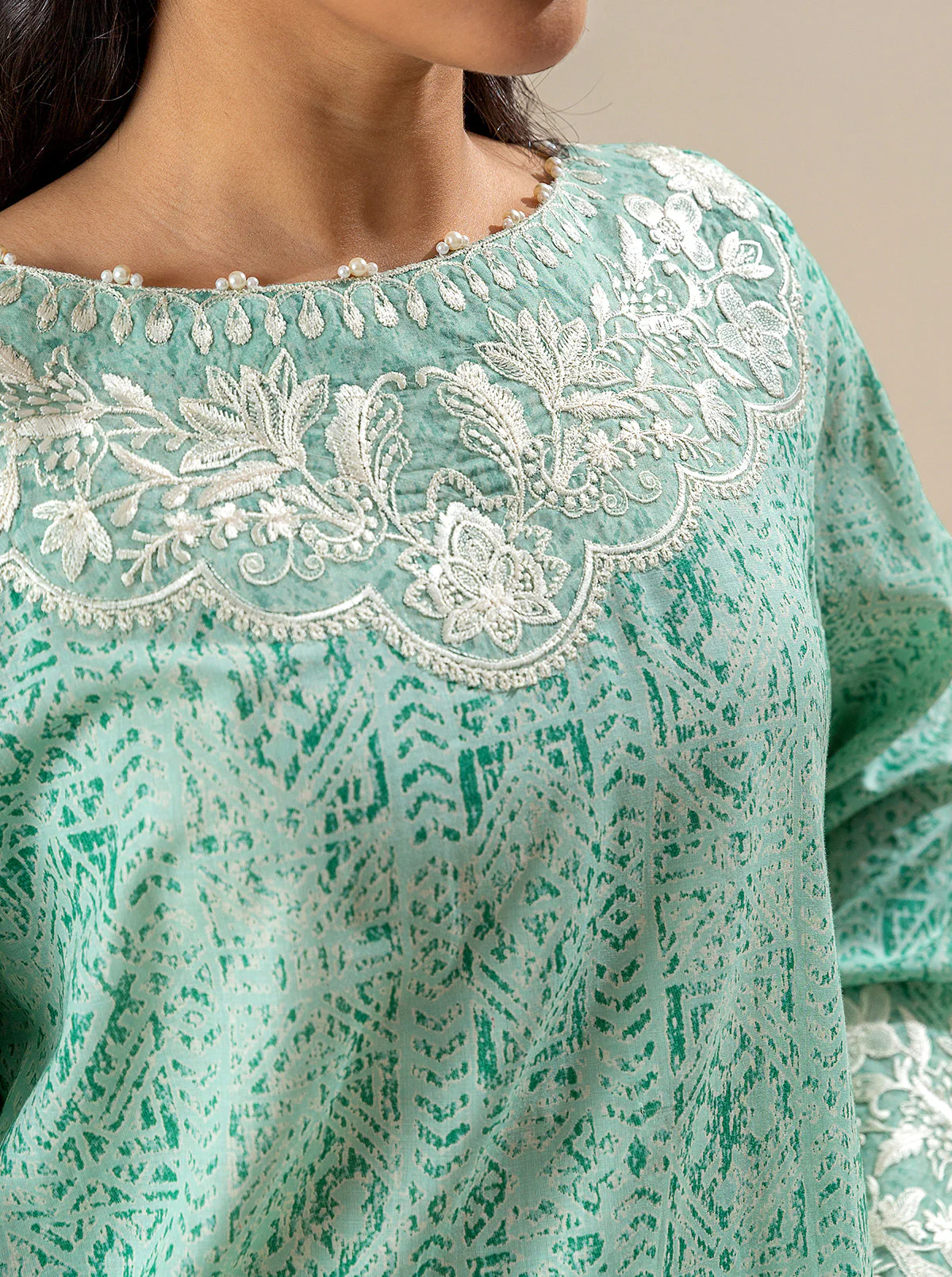3 PIECE EMBROIDERED LAWN SUIT-MINERAL MINE (UNSTITCHED) - Image 3