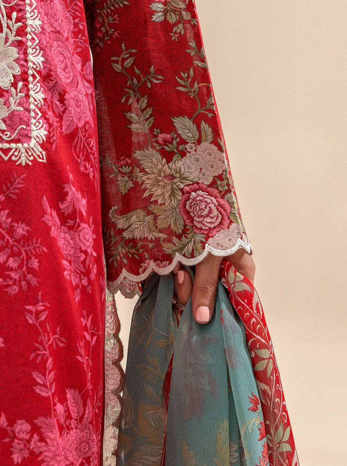 3 PIECE EMBROIDERED LAWN SUIT-ROMANCE SEASON (UNSTITCHED) - Image 3