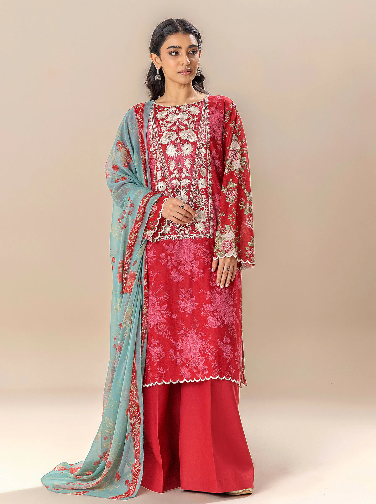 3 PIECE EMBROIDERED LAWN SUIT-ROMANCE SEASON (UNSTITCHED) - Image 6