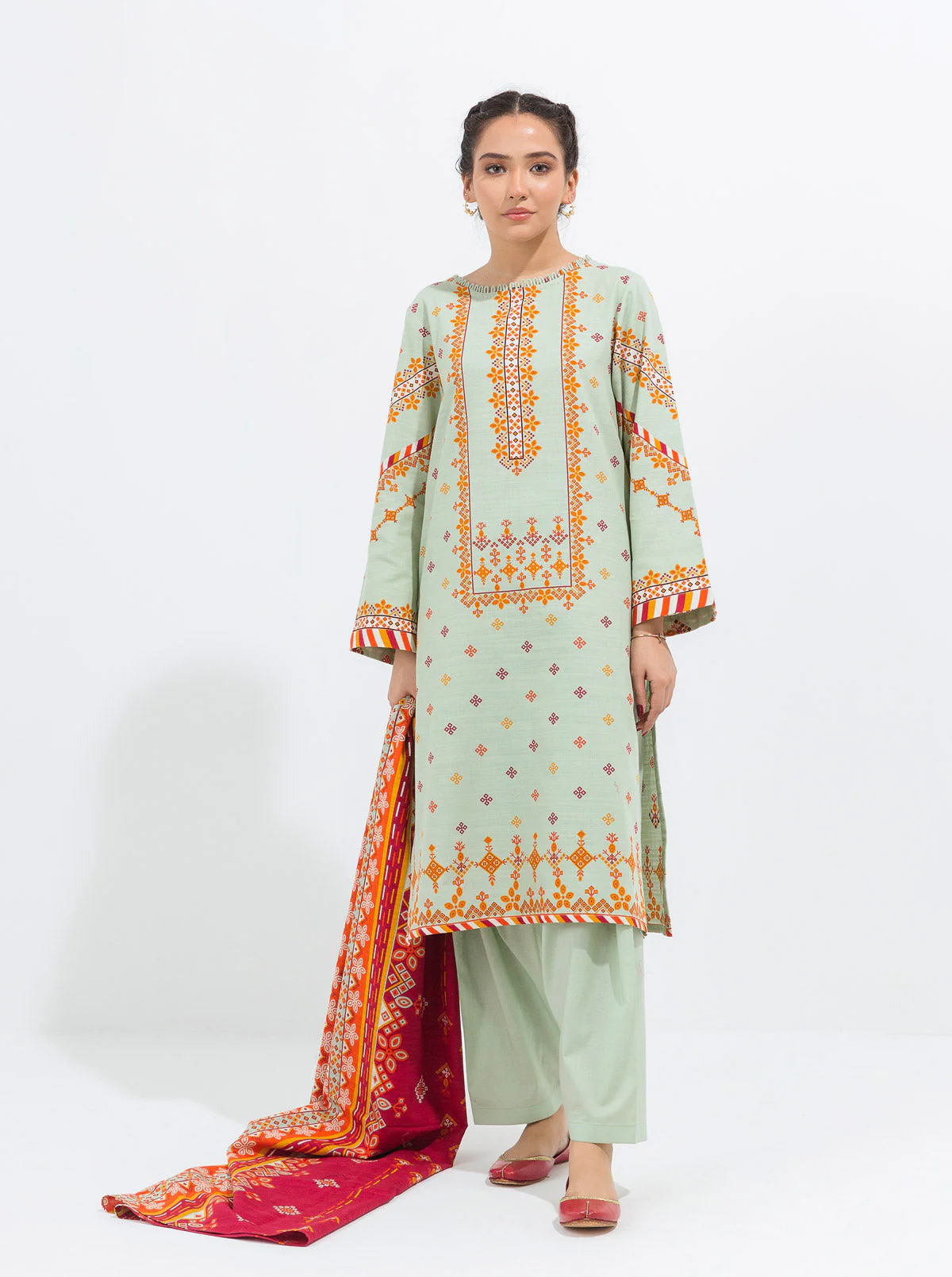 3 PIECE - PRINTED KHADDAR SUIT - ETHNIC TREASURE - Image 5