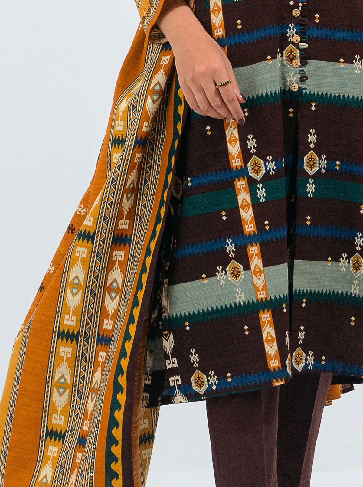 3 PIECE - PRINTED KHADDAR SUIT - ALLURING CHARM - Image 2