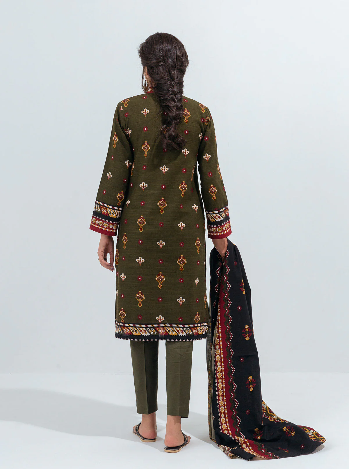 3 PIECE - PRINTED KHADDAR SUIT - JEWEL TRIBE - Image 6