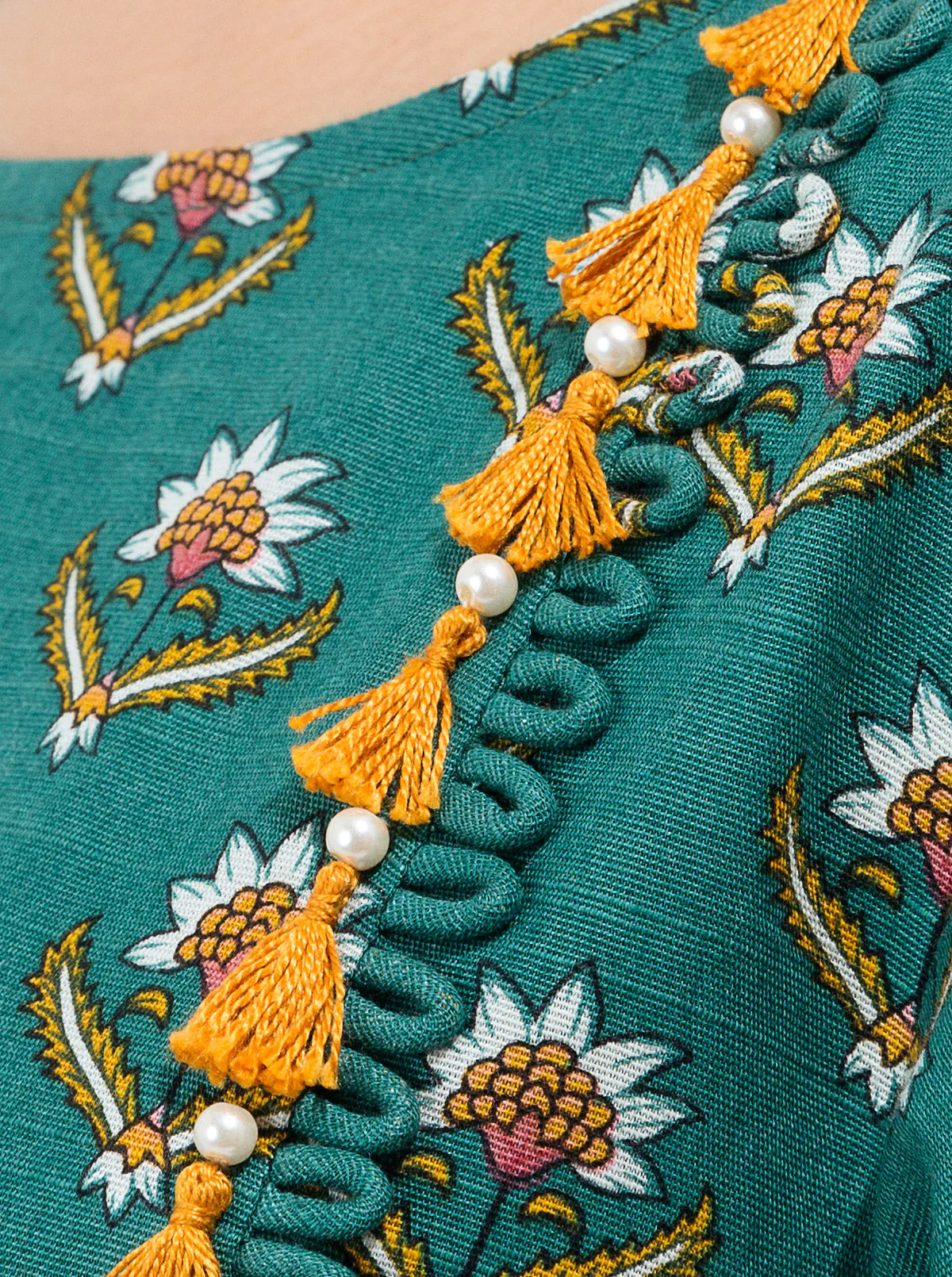 3 PIECE - PRINTED KHADDAR SUIT - HAZY TEAL - Image 3