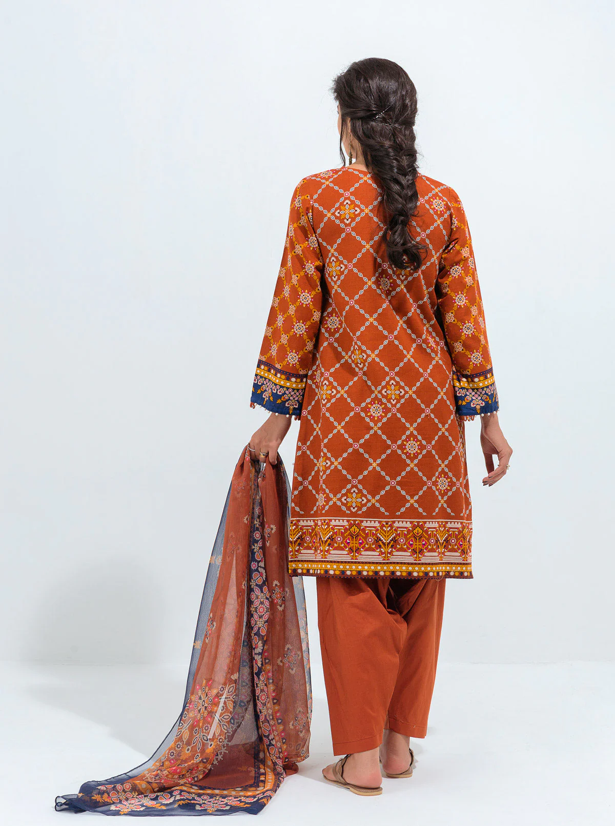 3 PIECE - PRINTED KHADDAR SUIT - GYPSY GLOW - Image 7