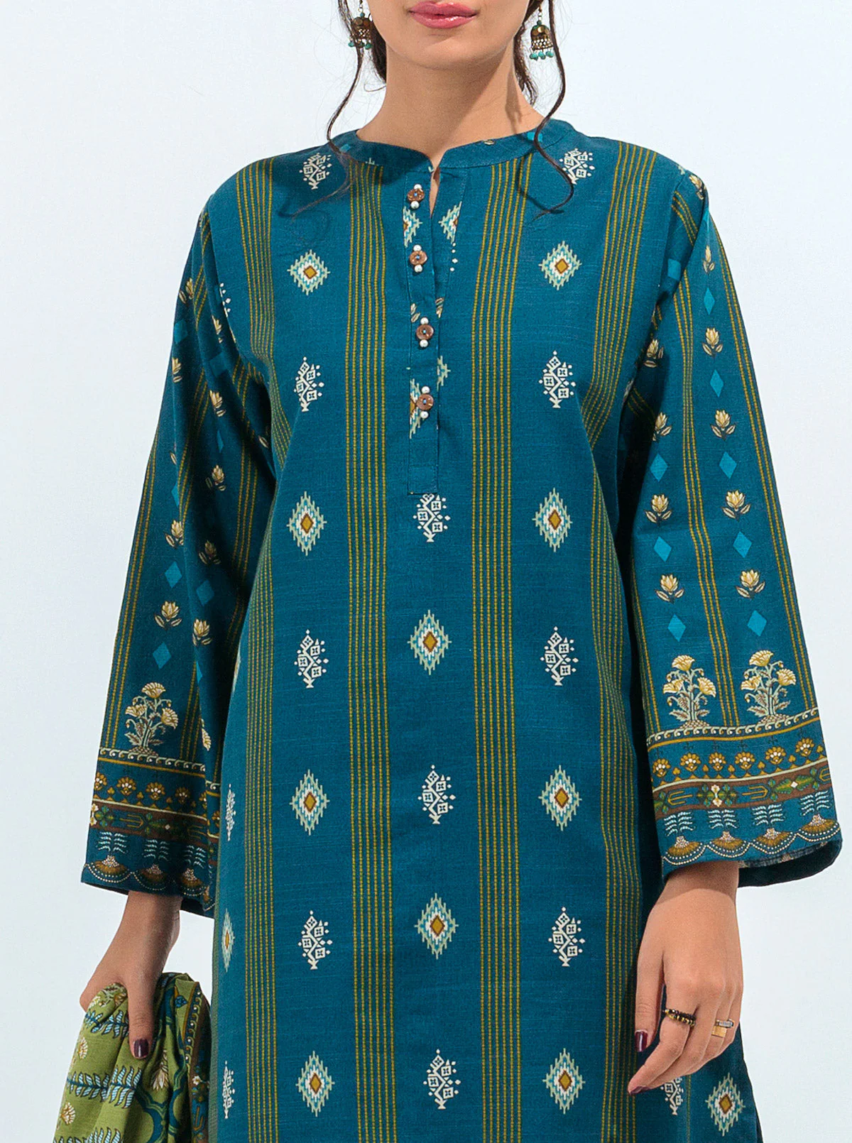3 PIECE - PRINTED KHADDAR SUIT - INDIGO OPAL - Image 4