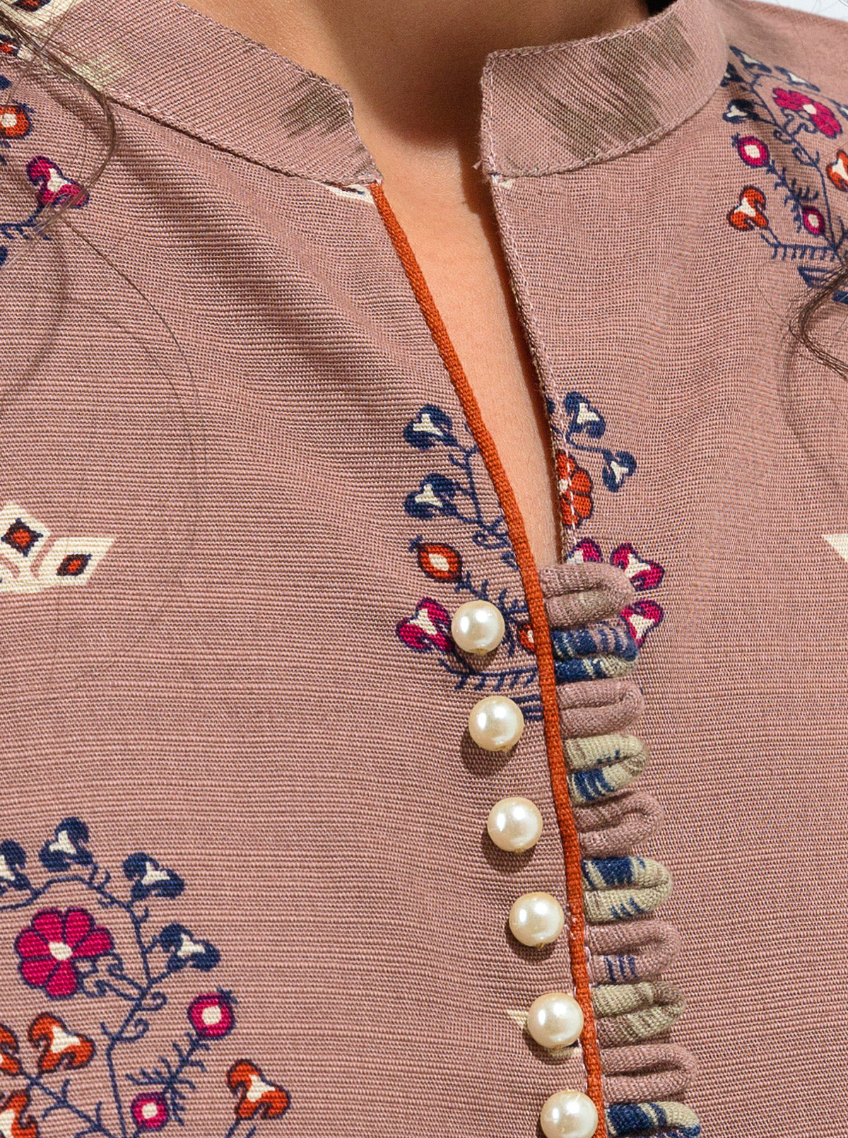 3 PIECE - PRINTED KHADDAR SUIT - ROSEY MISTY - Image 3