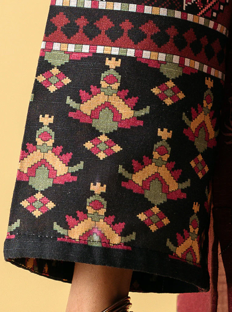 2 PIECE - PRINTED KHADDAR SUIT - SEPIA BERATE - Image 3
