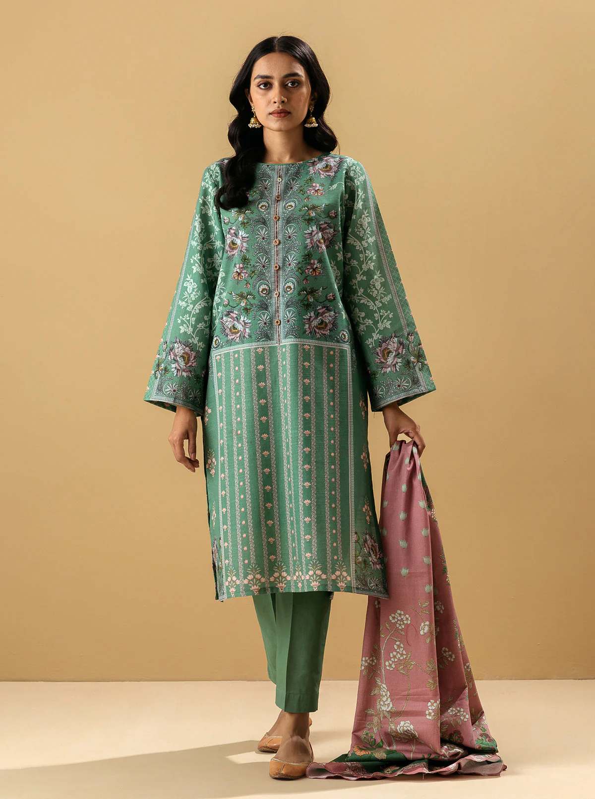 3 PIECE - PRINTED KHADDAR SUIT - SERENE PROMISE - Image 5