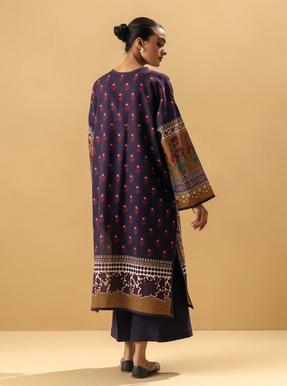 2 PIECE - PRINTED KHADDAR SUIT - IMPERIAL  RUBY - Image 4