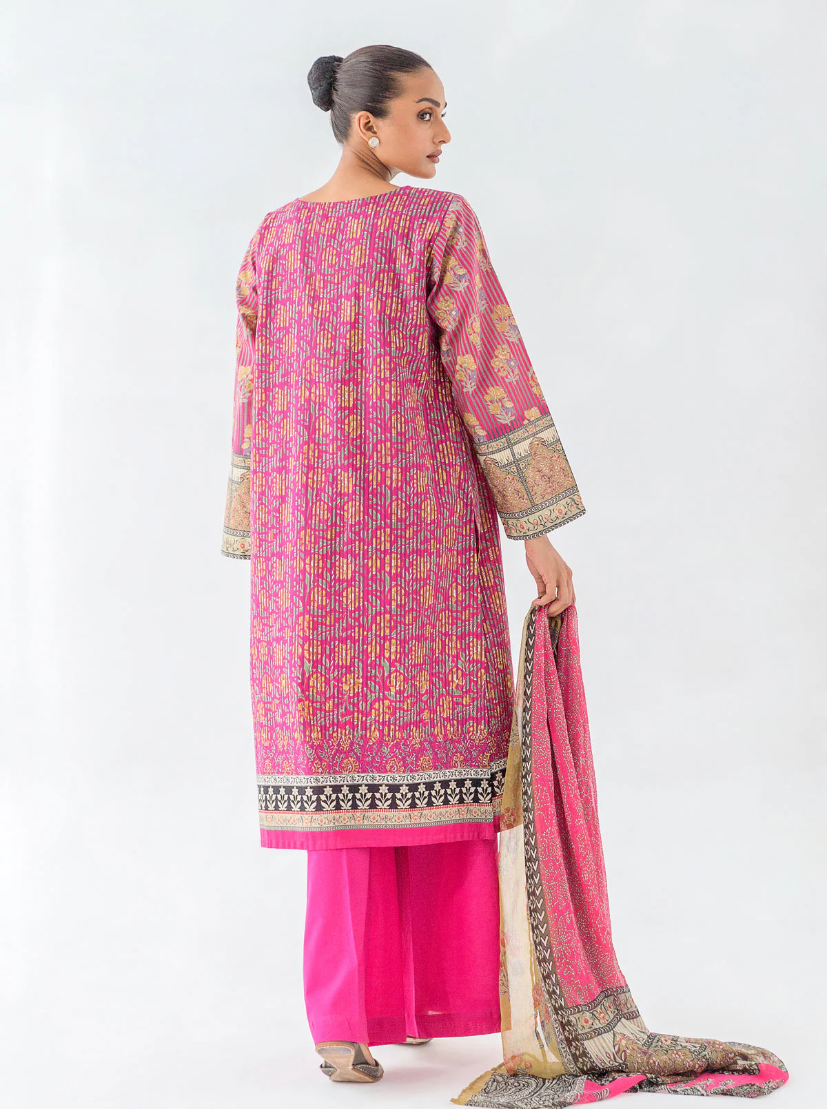 2 PIECE - EMBROIDERED CAMBRIC SUIT - VIVA MAGENTA - Image 3