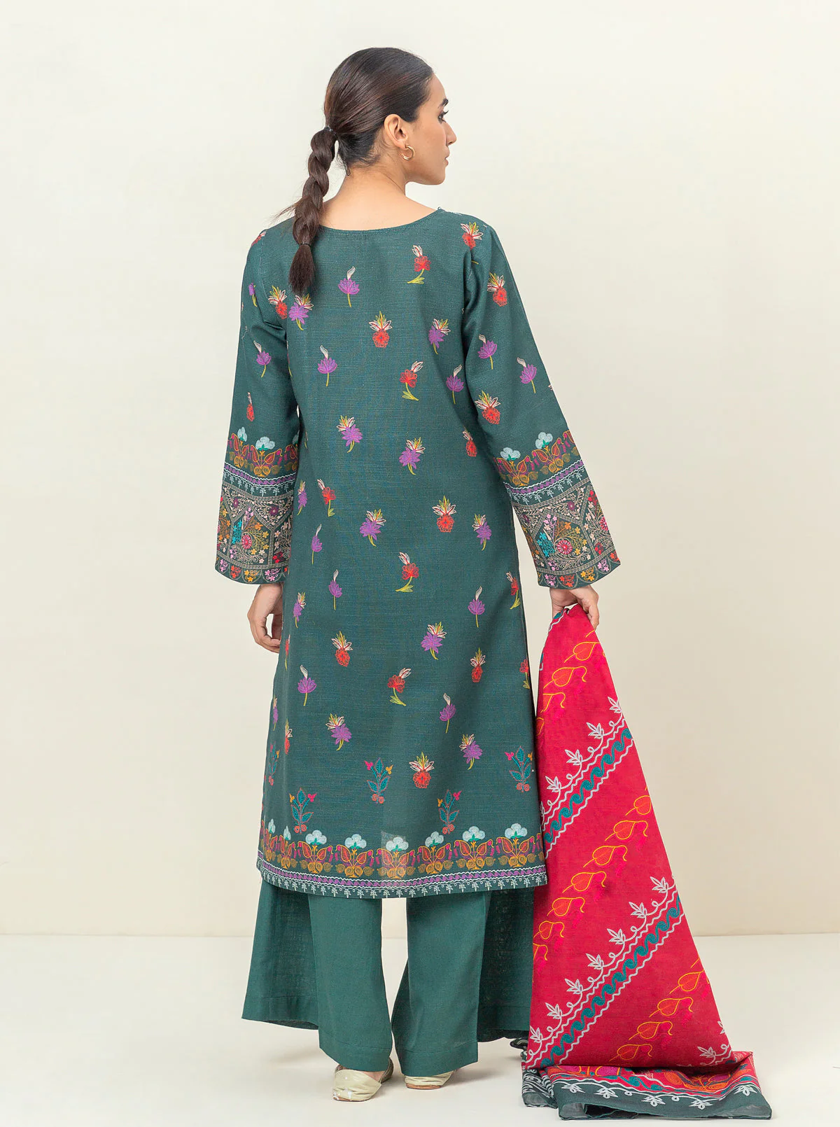 3 PIECE - PRINTED KHADDAR SUIT - ETHNIC ELEGANCE - Image 3