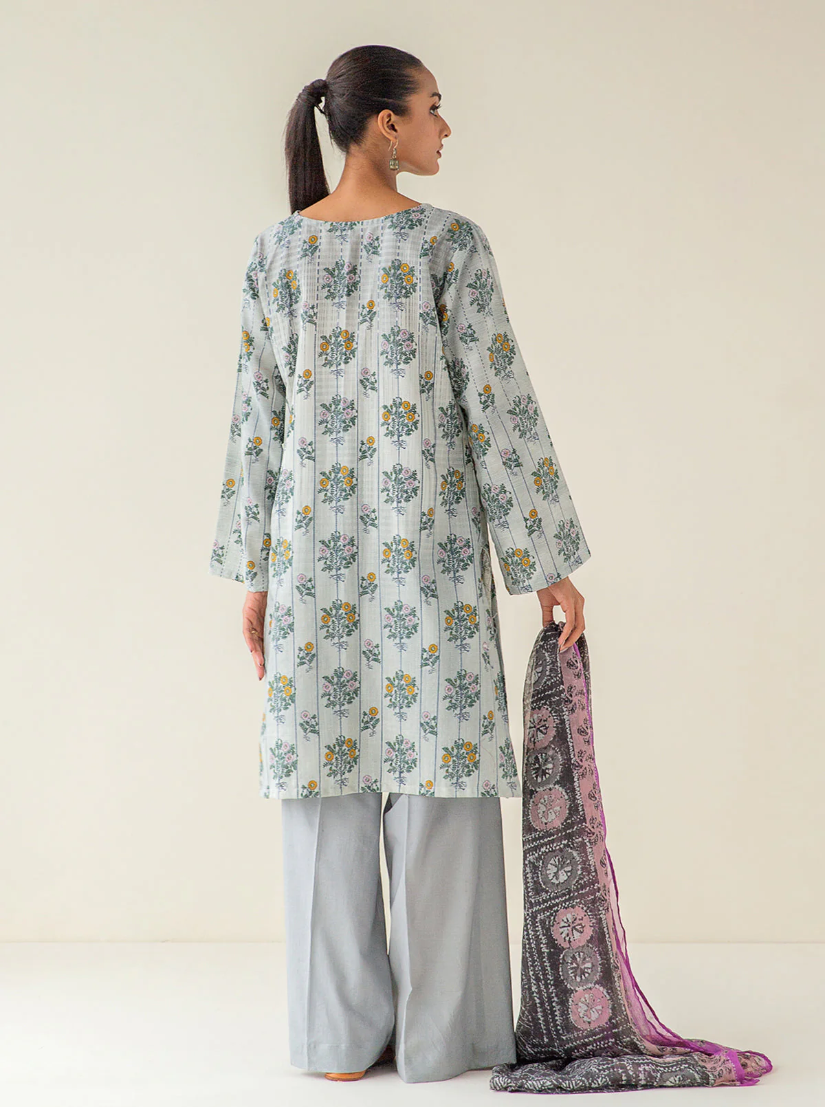 3 PIECE - PRINTED KHADDAR SUIT - CONCRETE IMAGINATION - Image 3