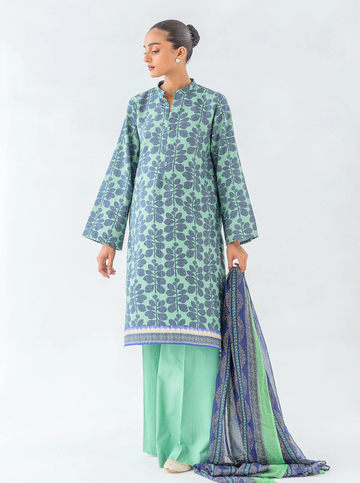 3 PIECE - PRINTED KHADDAR SUIT - BREEZY PARADISE - Image 2