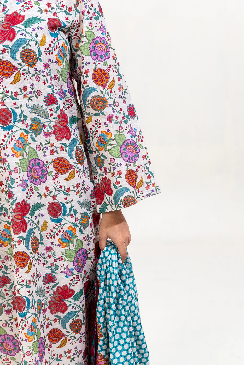 3 PIECE PRINTED KHADDAR SUIT-LINEN GLOOM (UNSTITCHED) - Image 5