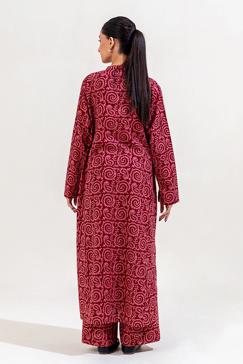2 PIECE PRINTED KHADDAR SUIT-TRIBAL CERISE (UNSTITCHED) - Image 3