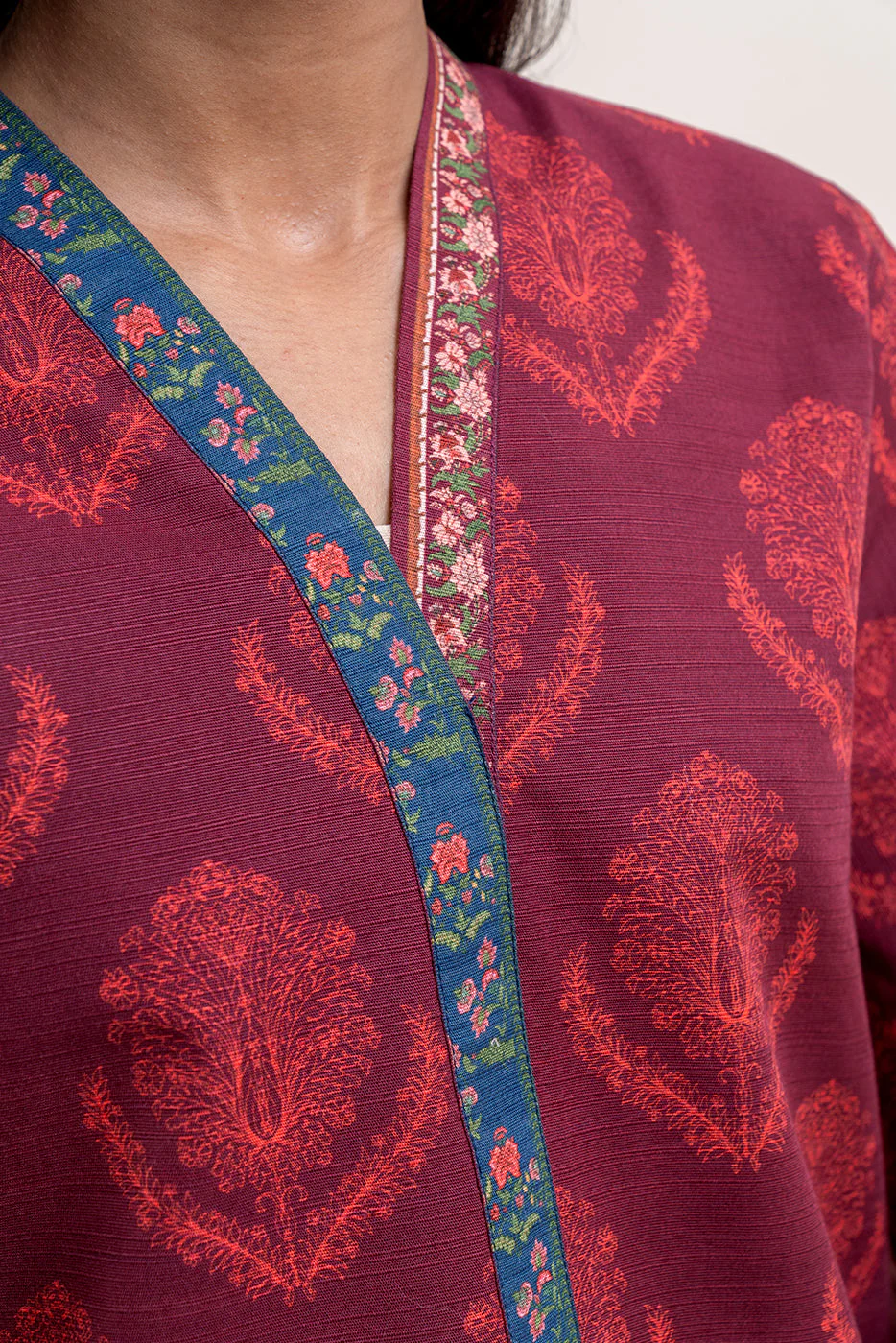3 PIECE PRINTED KHADDAR SUIT-BRICK TALE (UNSTITCHED) - Image 5