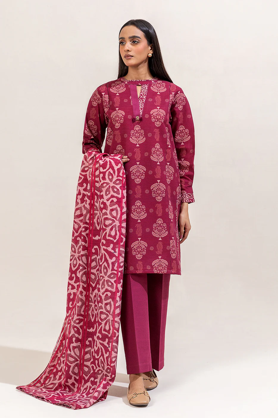3 PIECE PRINTED KHADDAR SUIT-MULBERRY GROVE (UNSTITCHED) - Image 3