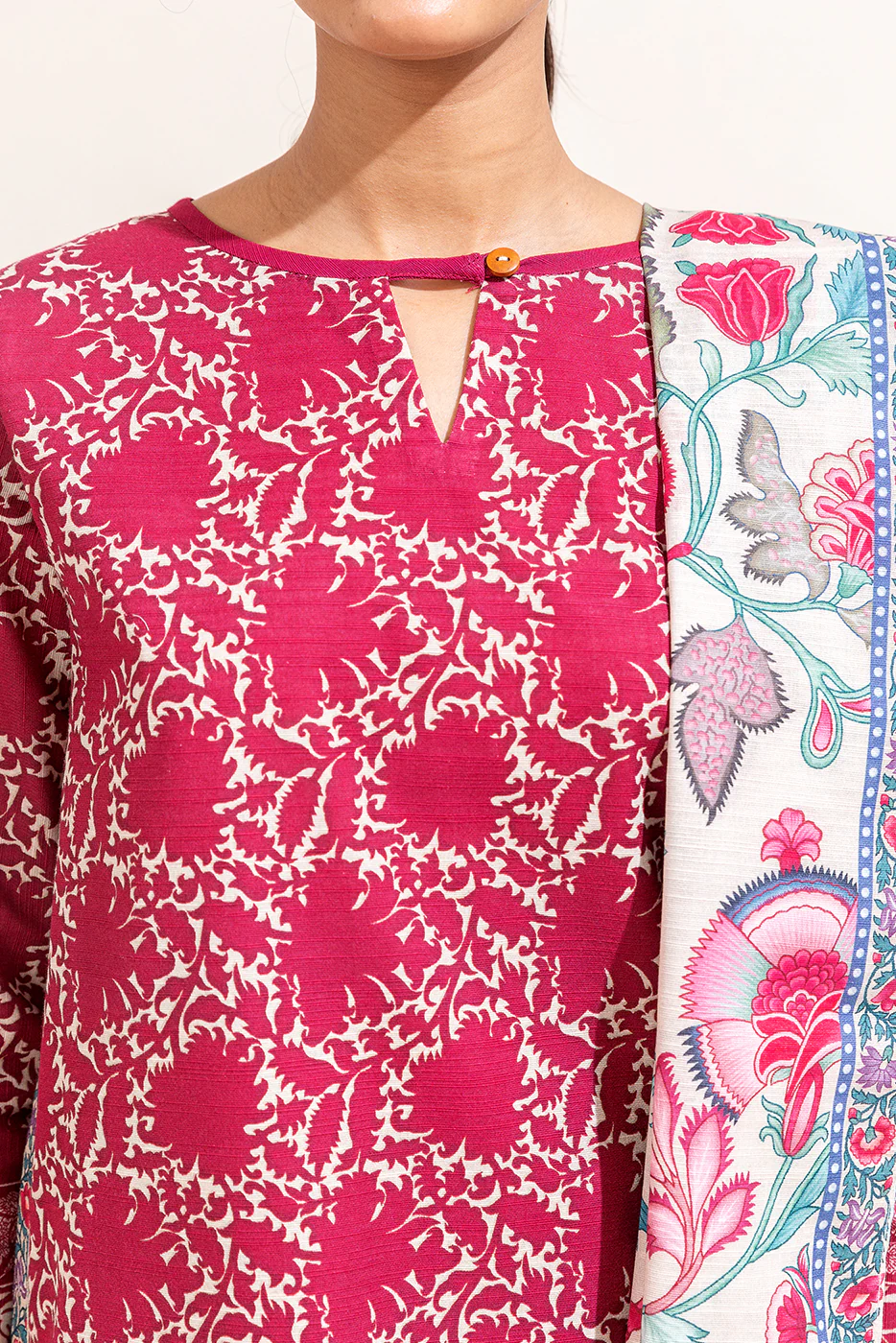 3 PIECE PRINTED KHADDAR SUIT-THISTLE GARDEN (UNSTITCHED) - Image 5