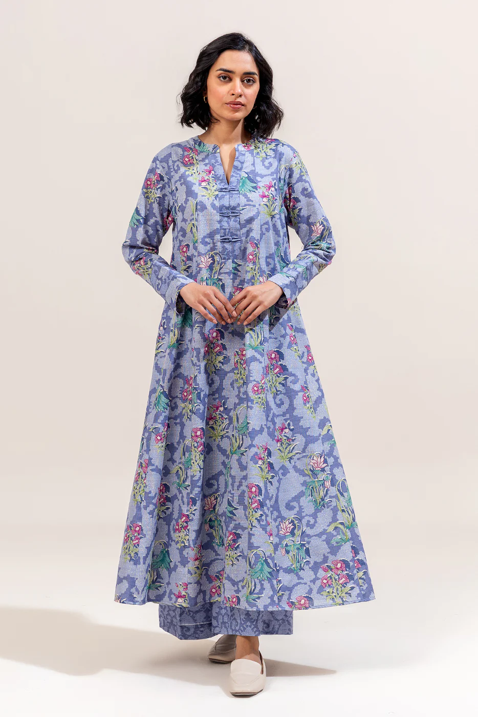 2 PIECE PRINTED KHADDAR SUIT-FLINT HAZE (UNSTITCHED) - Image 2