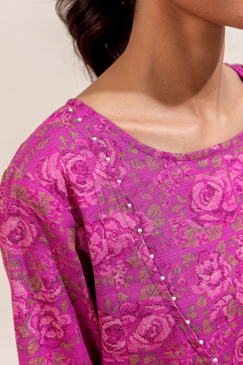 2 PIECE PRINTED KHADDAR SUIT-ROSETTE RUSH (UNSTITCHED) - Image 4