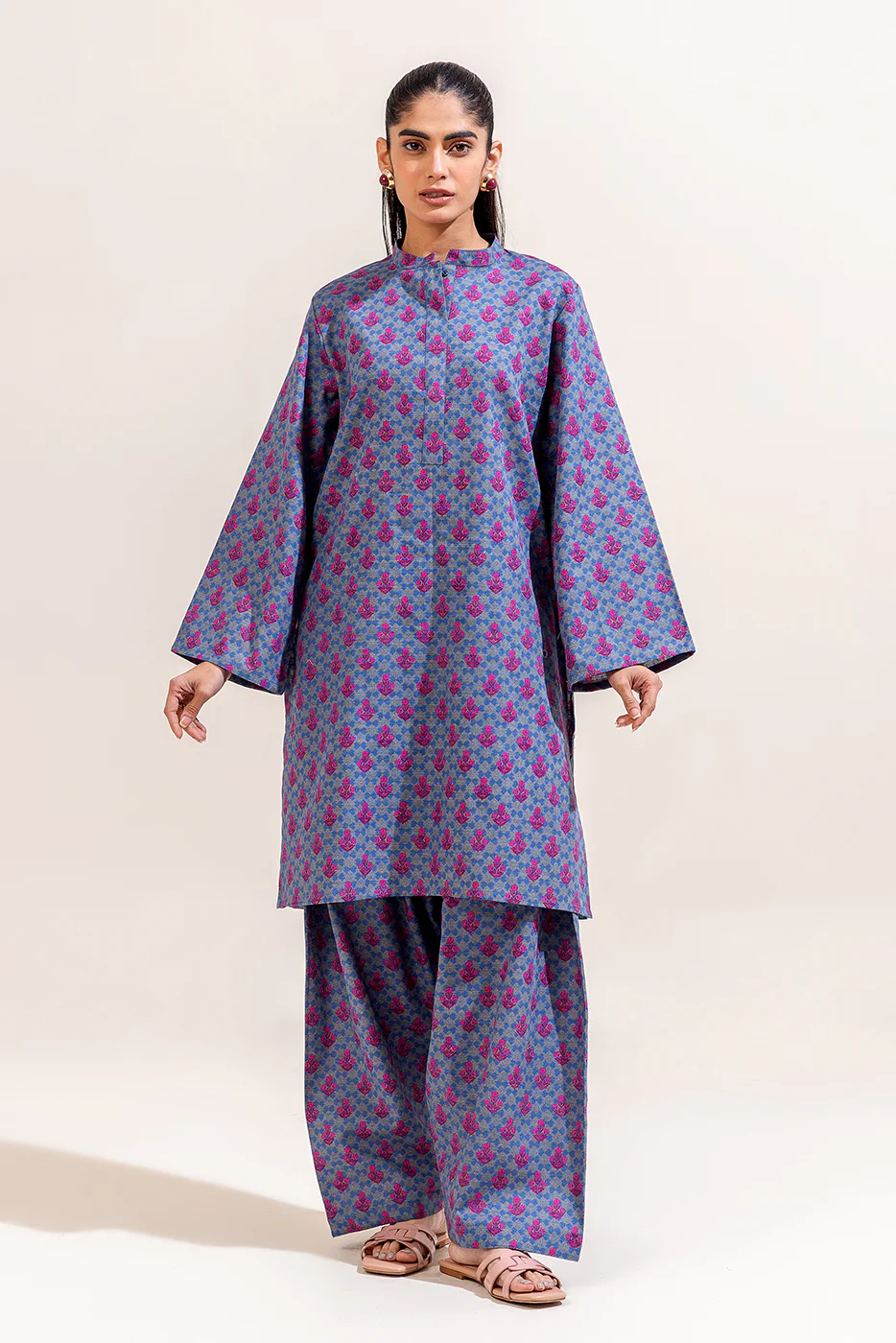2 PIECE PRINTED KHADDAR SUIT-PLUM FANTASY (UNSTITCHED) - Image 2