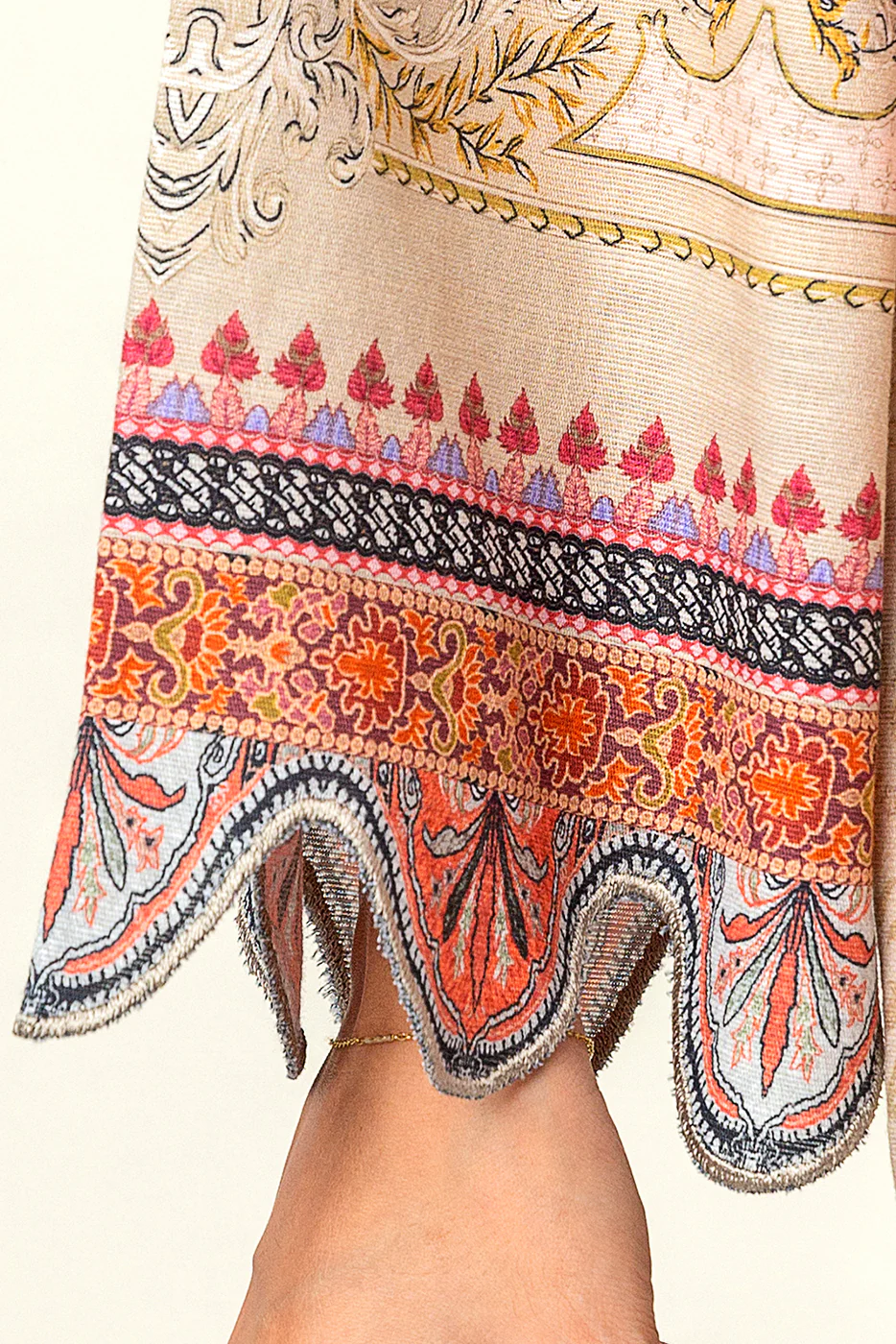 2 PIECE EMBROIDERED KHADDAR SUIT-ELEGANT IVORY (UNSTITCHED) - Image 5