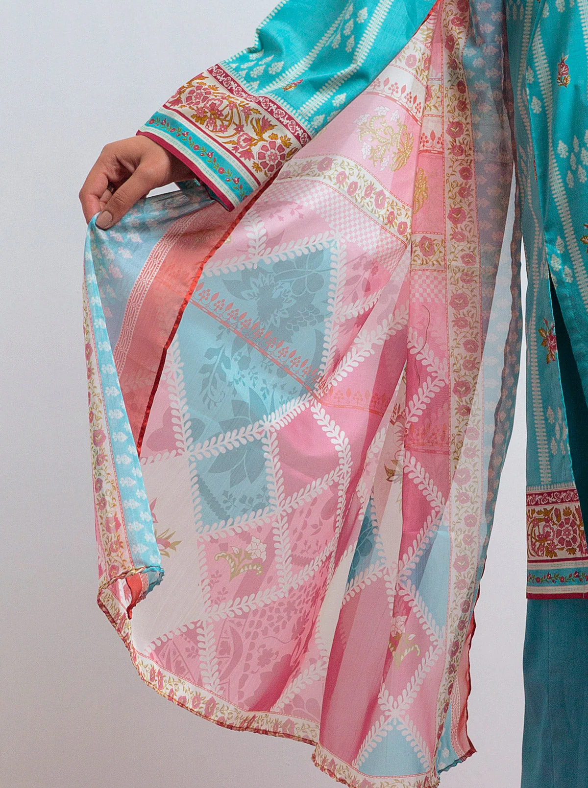 3 PIECE - PRINTED LAWN SUIT - WONDER BLUSH - Image 5