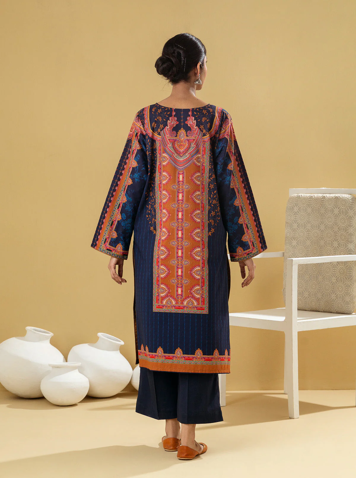 1 PIECE - PRINTED LAWN SHIRT - MIDNIGHT DEW - Image 4