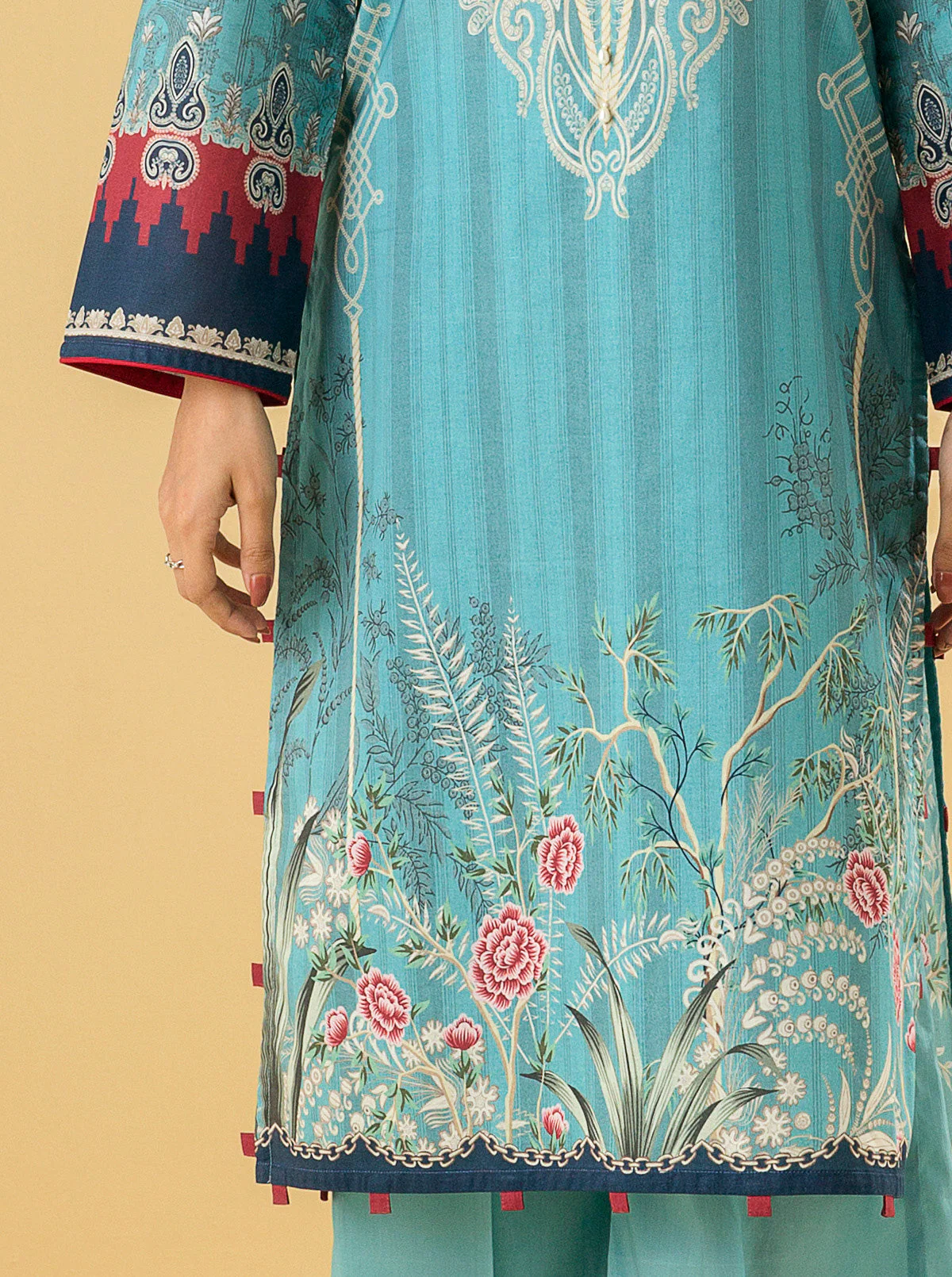 1 PIECE - PRINTED LAWN SHIRT - CELESTIAL BLUE - Image 2
